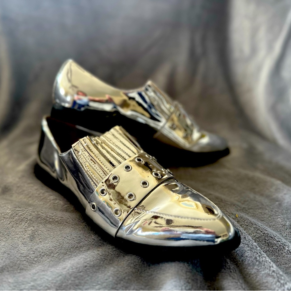 Like New Silver loafer style, worn once size 7